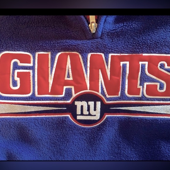 New York Giants Reebok Fleece 1/4 Zip Pullover Jacket - Picture 4 of 6